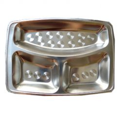 Khay cơm inox 3 ngăn KA03