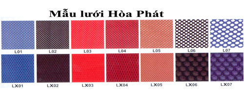 Bảng mẫu màu vải lưới Hòa Phát