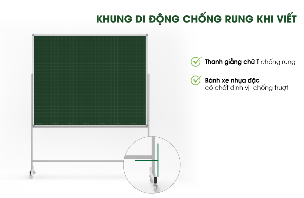 Bảng di động xanh- chân chữ T chống rung