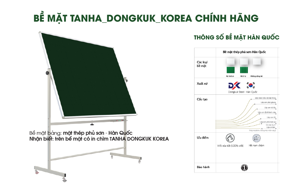 Bảng di động lật xanh- bề mặt Hàn Quốc