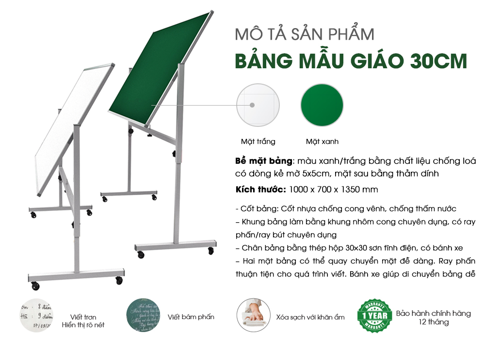 Mô Tả Sản Phẩm Vảng Mẫu Giáo Lên Xuống 30cm